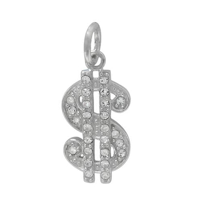 Collier en argent véritable avec symbole dollar