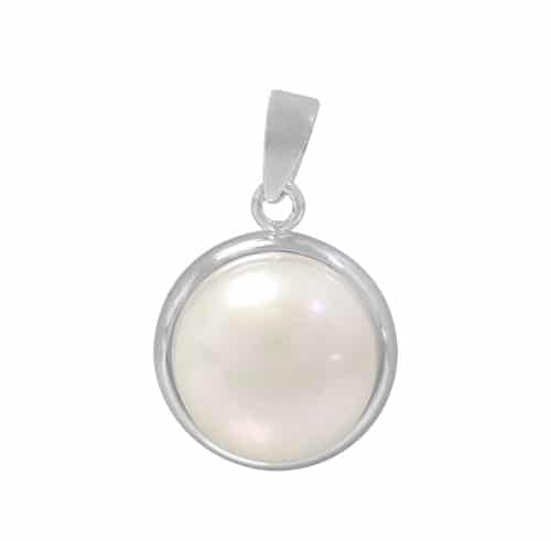 Pendentif en argent véritable avec perle d'eau douce