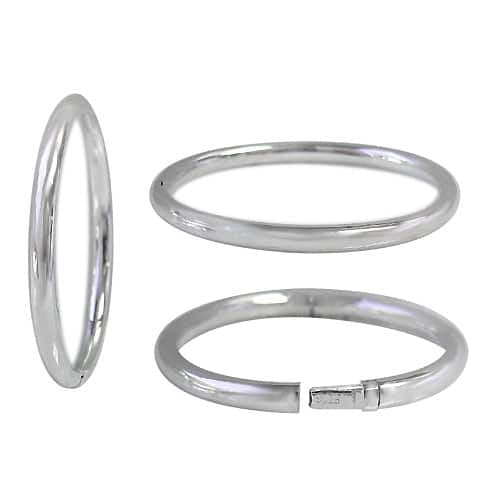 Real silver oval shape baby bangle