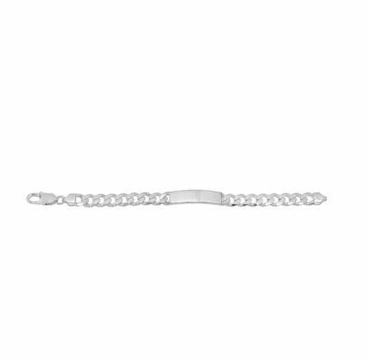 Real Silver cuban link ID Bracelet