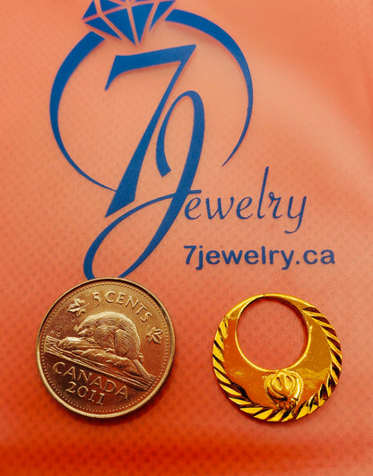 Nattiyan en argent véritable rempli d'or 24 carats