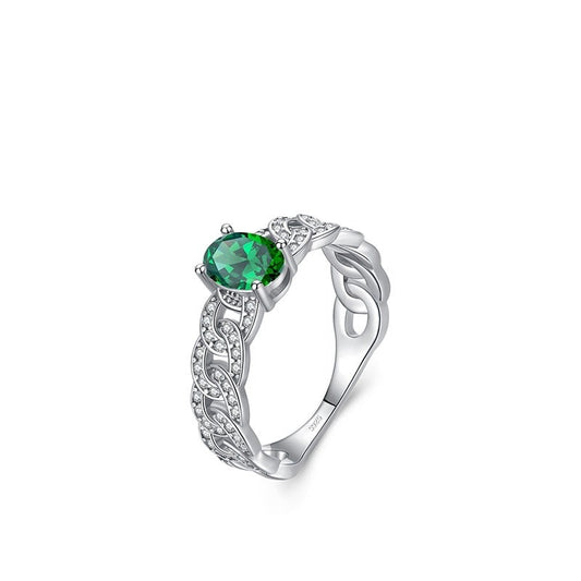 Bague en argent sterling avec pierre ovale