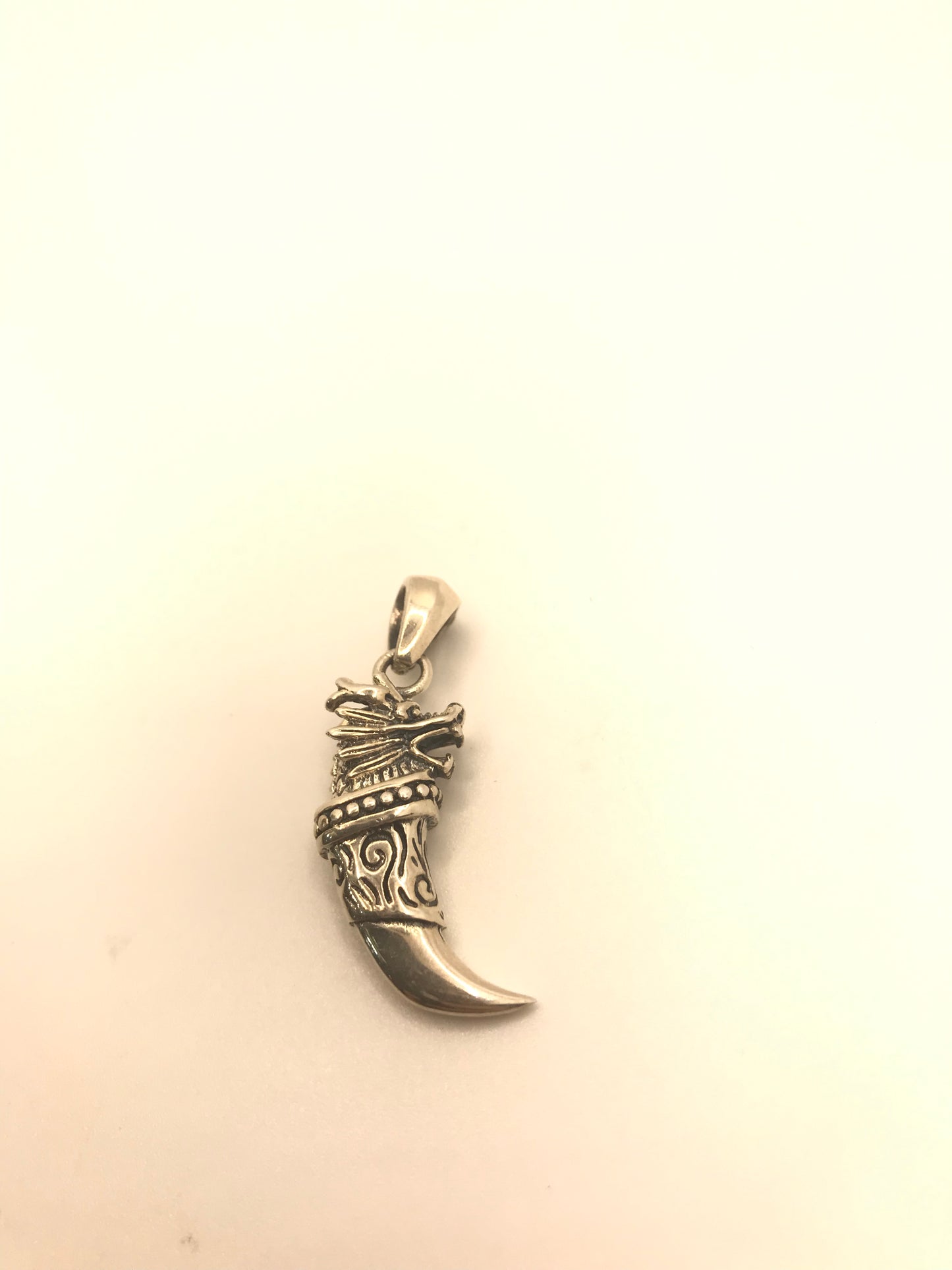 Sterling silver dragon tooth pendant