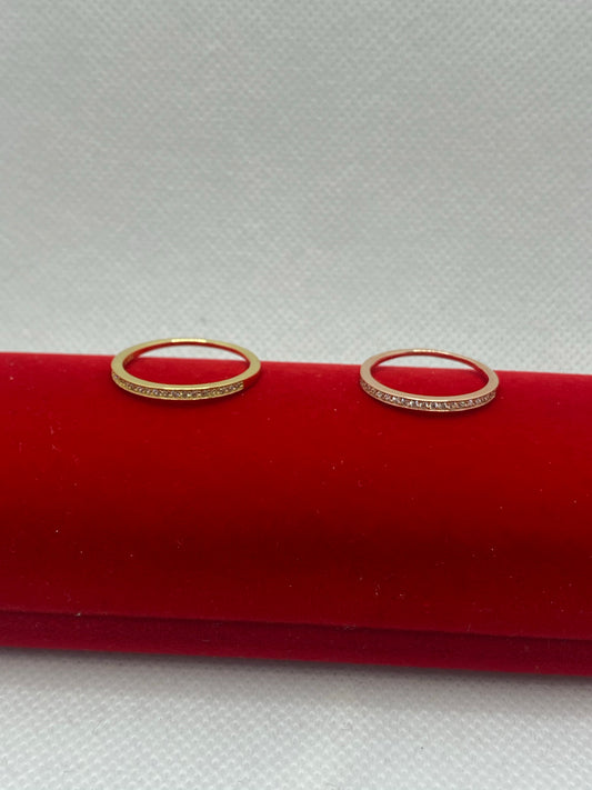 Bagues demi-éternité en argent véritable