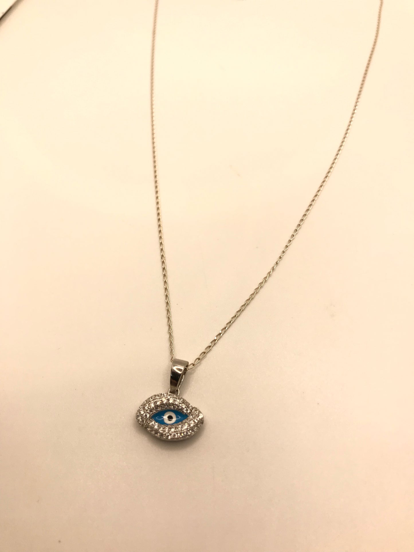 Sterling silver evil eye necklace