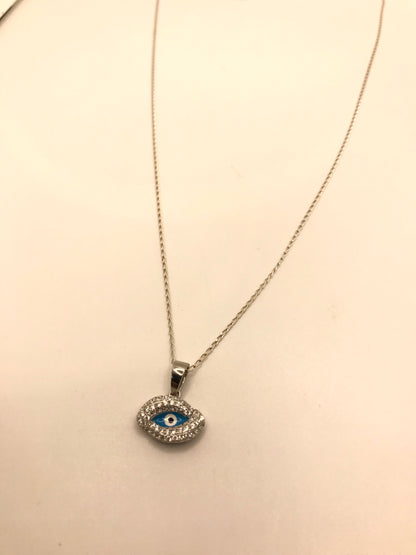Sterling silver evil eye necklace