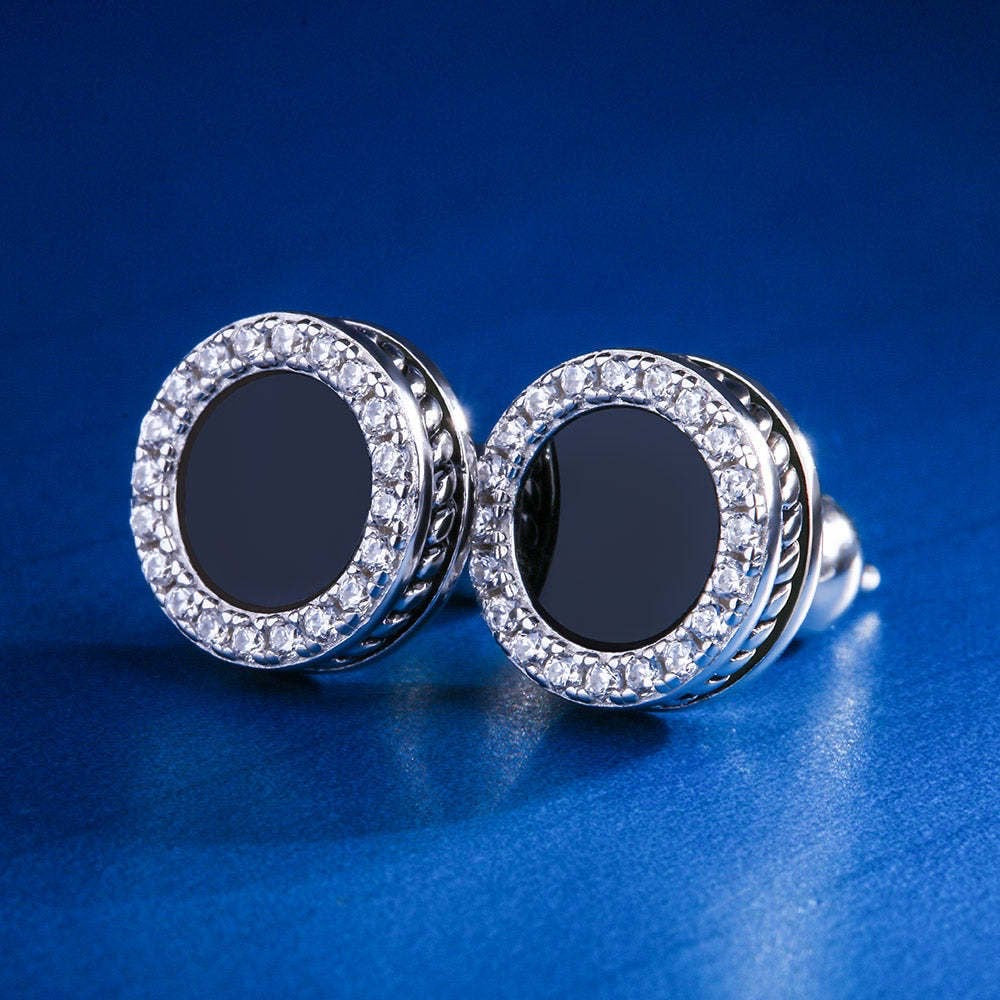 Sterling silver black studs