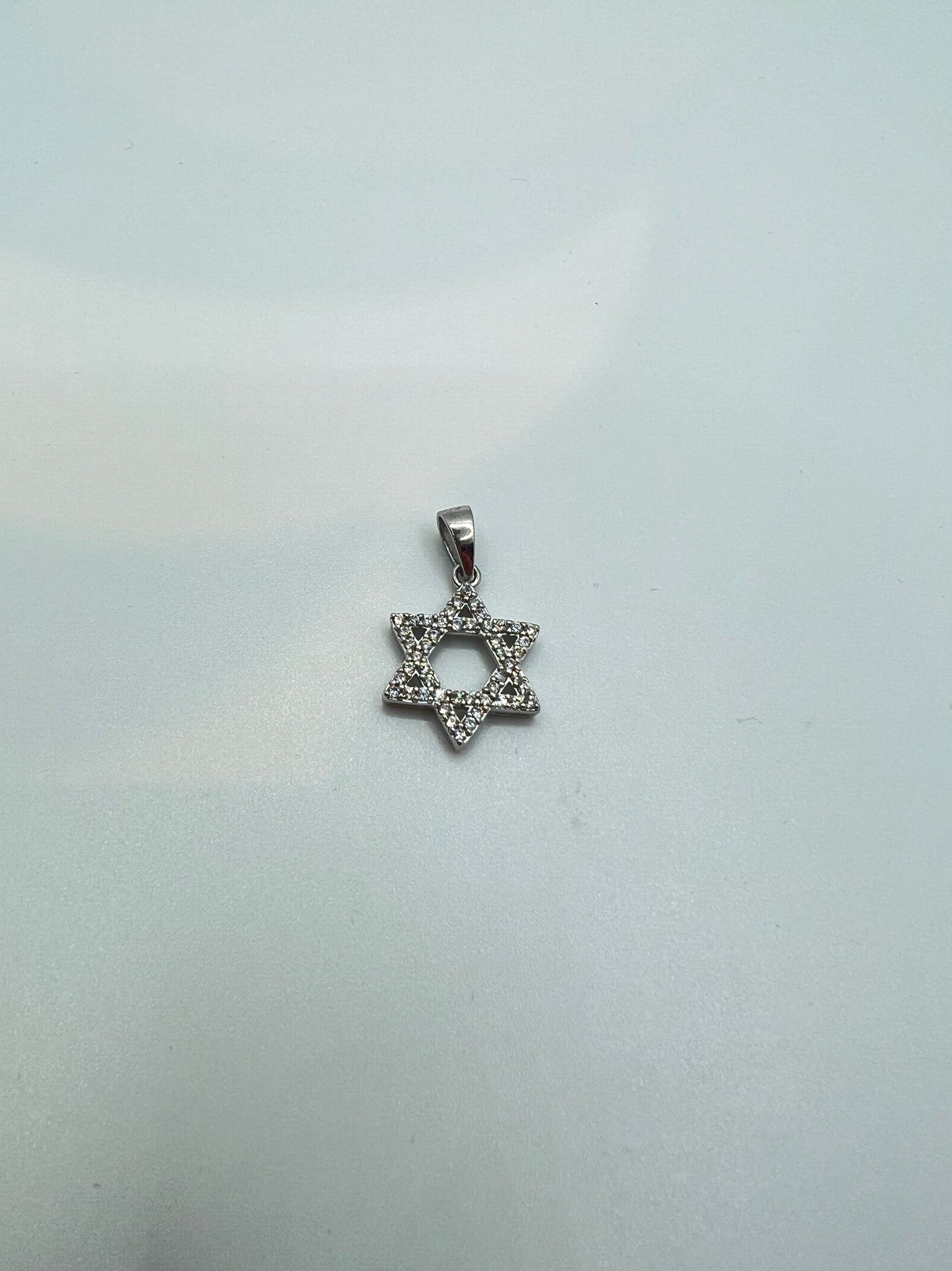 Pendentif étoile de David en argent véritable
