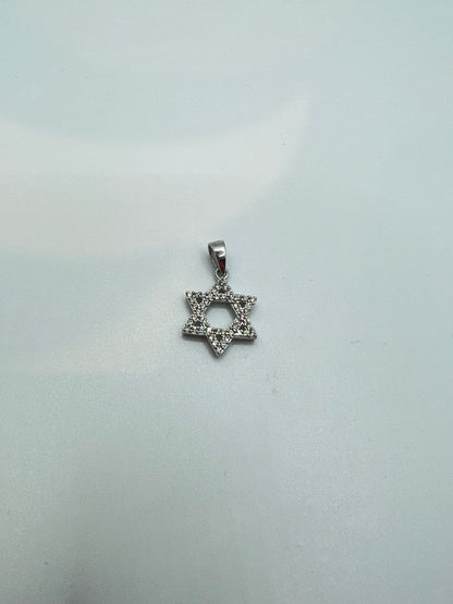 Pendentif étoile de David en argent véritable