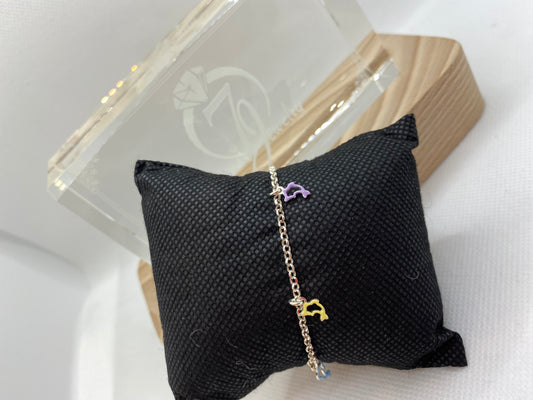 Bracelet dauphin en argent sterling