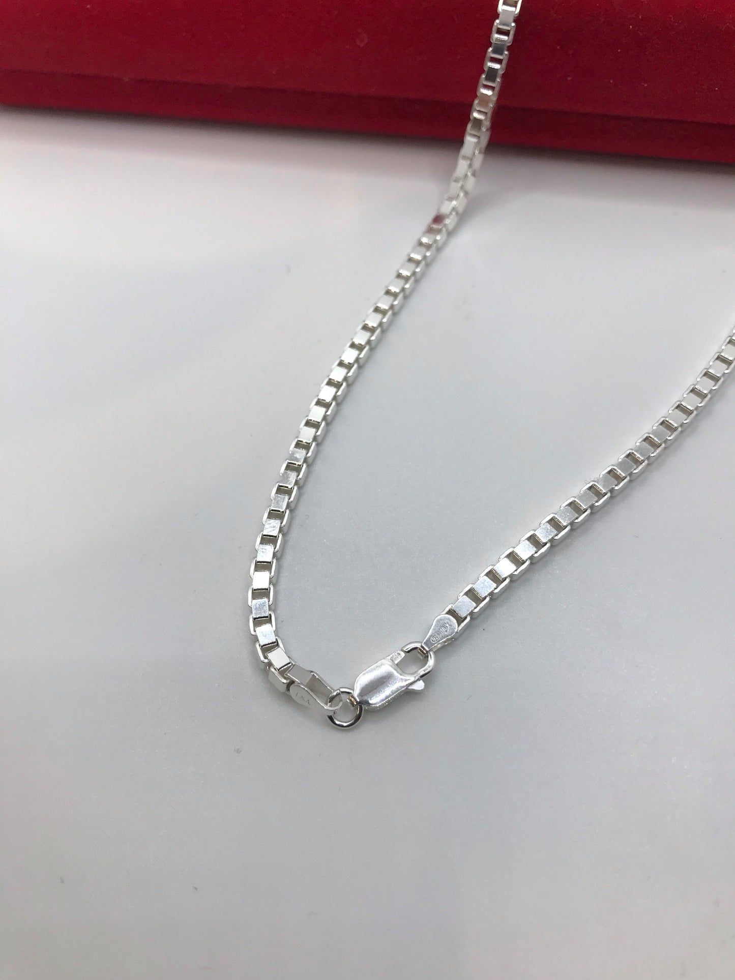 Real silver box chains