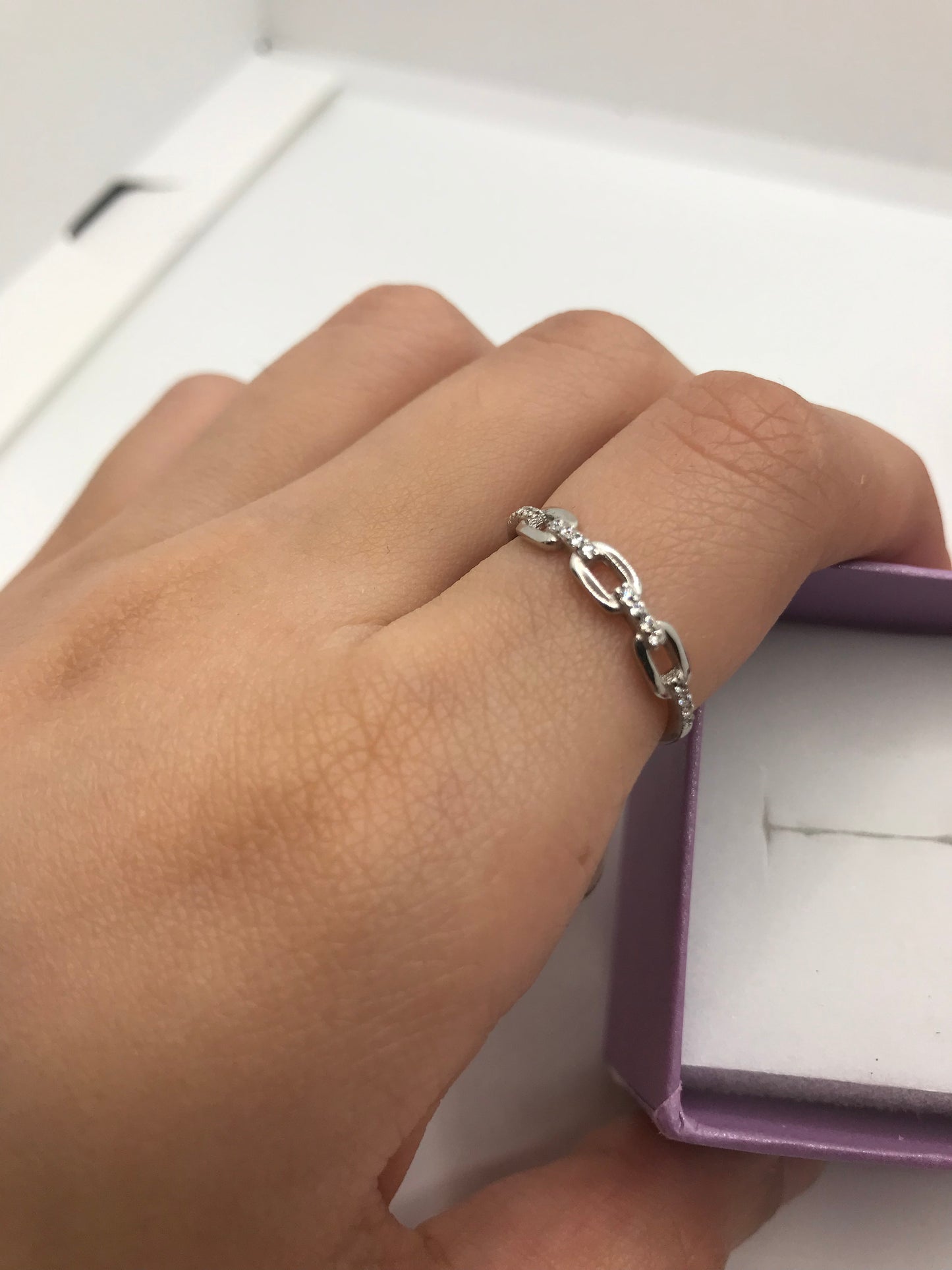 Real silver band ring