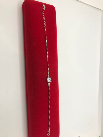 Bracelet en argent sterling avec pierre CZ