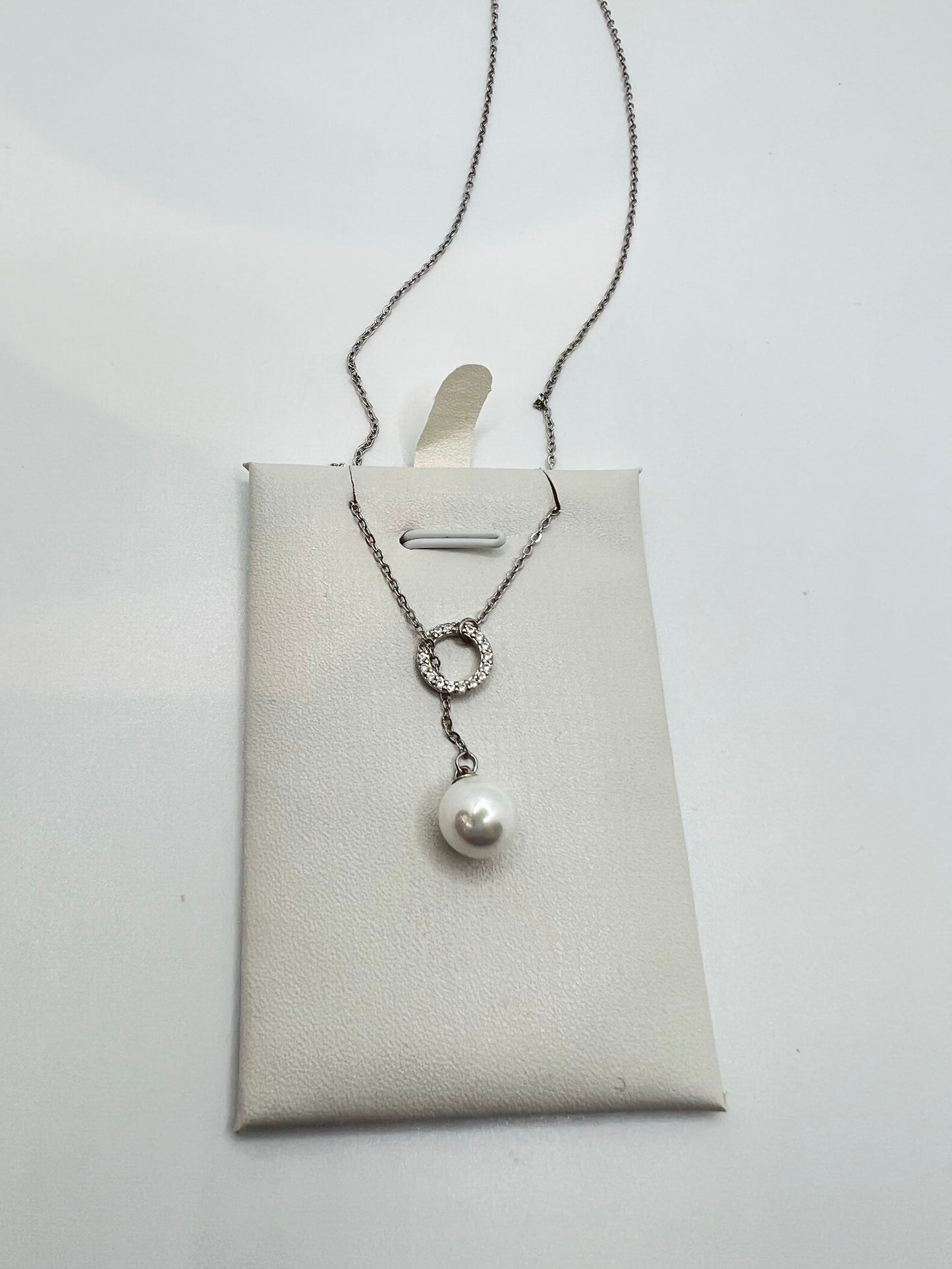 Real silver adjustable freshwater pearl necklace