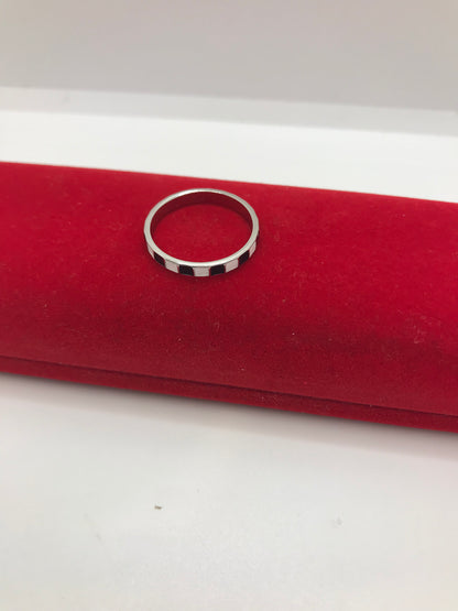 Bague en argent sterling en forme d'échiquier