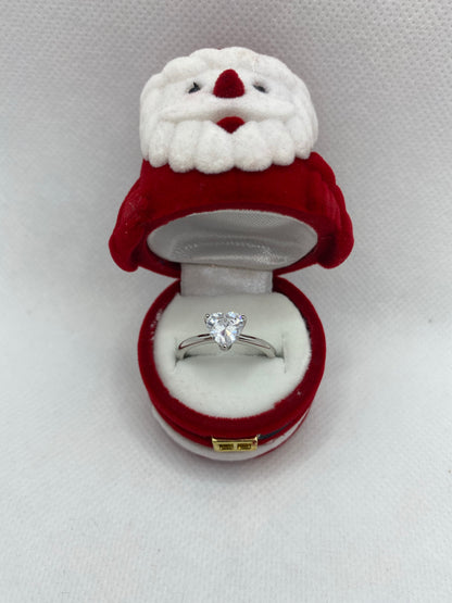 Bague en argent véritable avec cœur