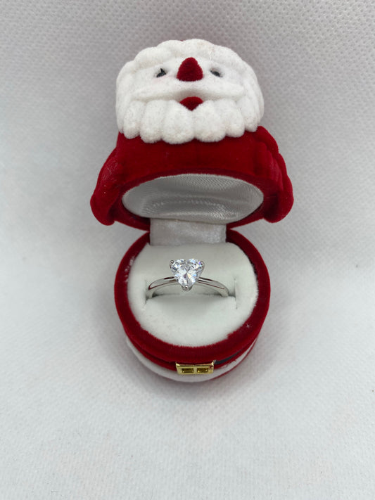 Bague en argent véritable avec cœur