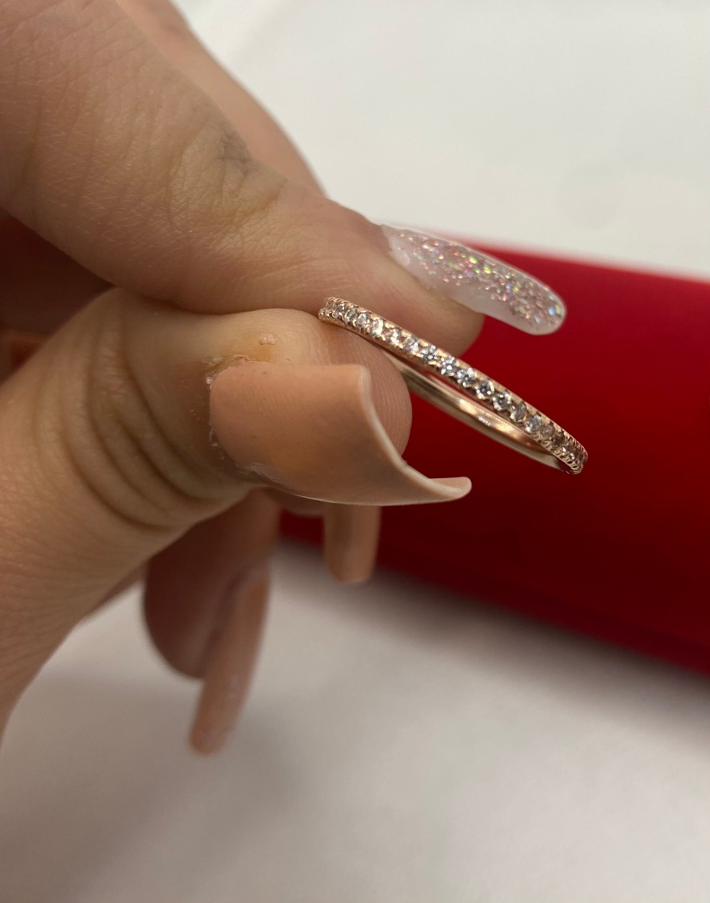 Bague d'éternité complète en argent véritable