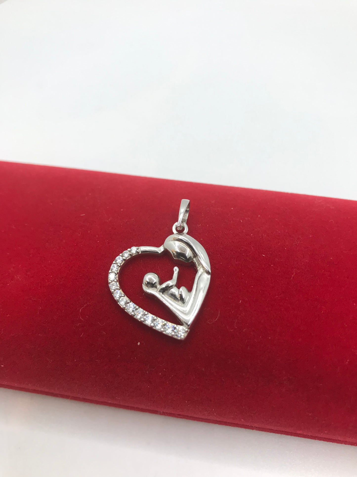 Pendentif mère et enfant en argent véritable