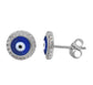 Real silver evil eye round studs