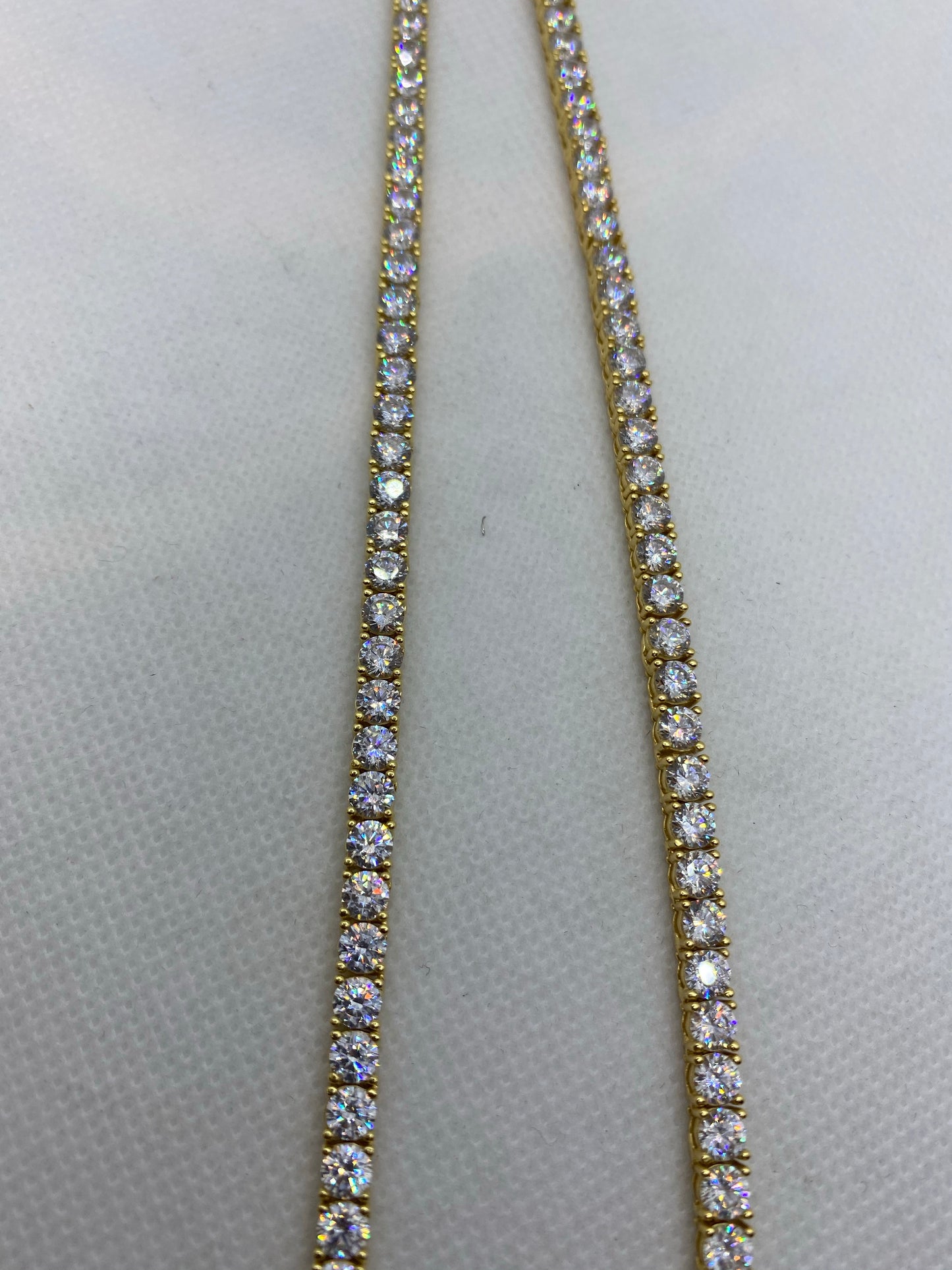 Real silver tennis chain(Gold plated)