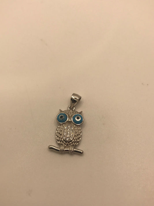 Pendentif hibou en argent sterling