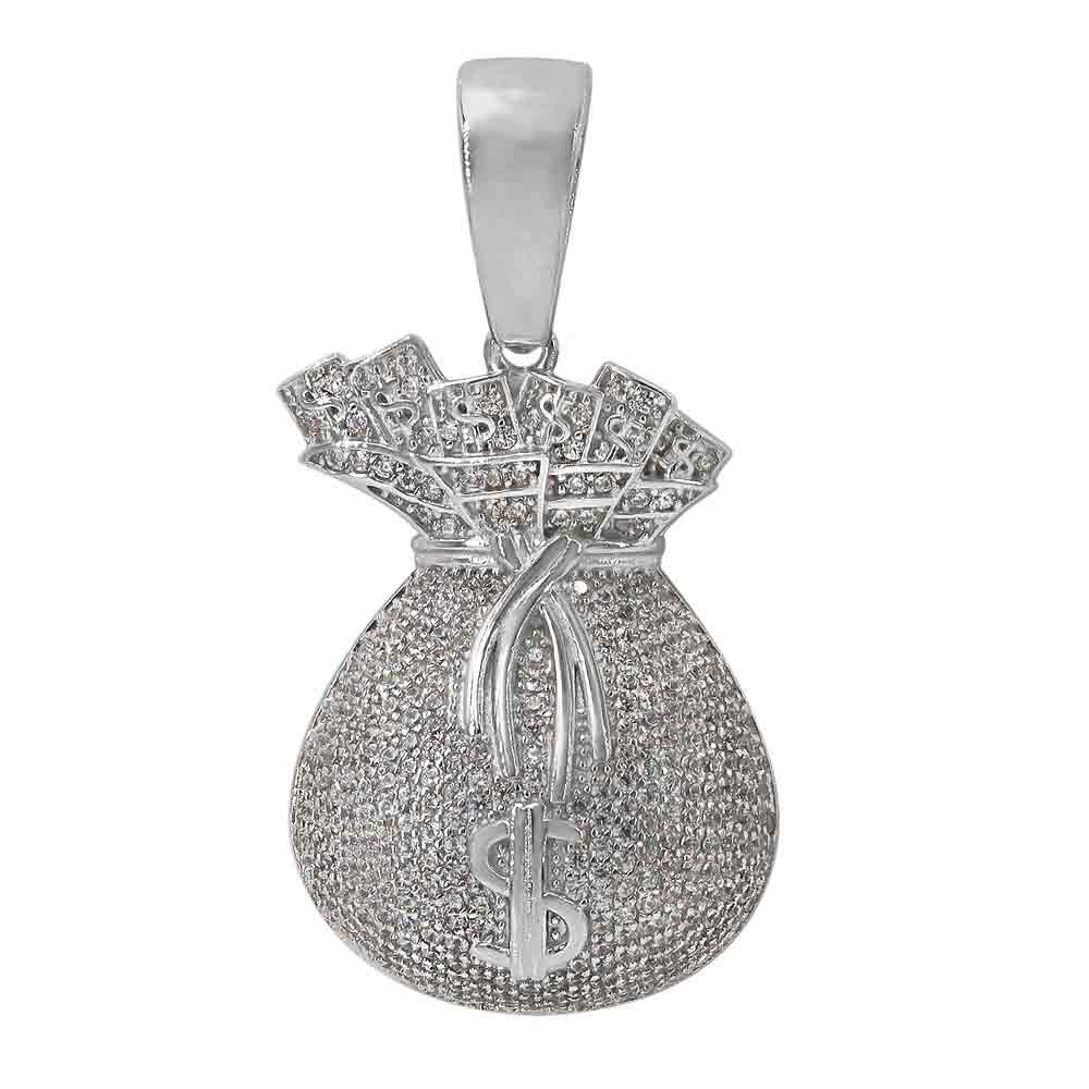 Pendentif sac d'argent en argent sterling