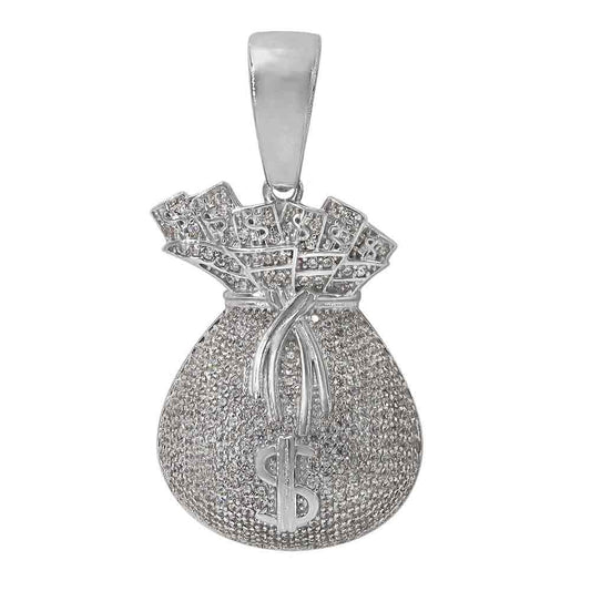 Pendentif sac d'argent en argent sterling
