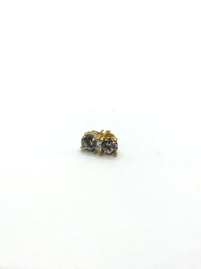 Clous d'oreilles ronds en argent sterling plaqué or