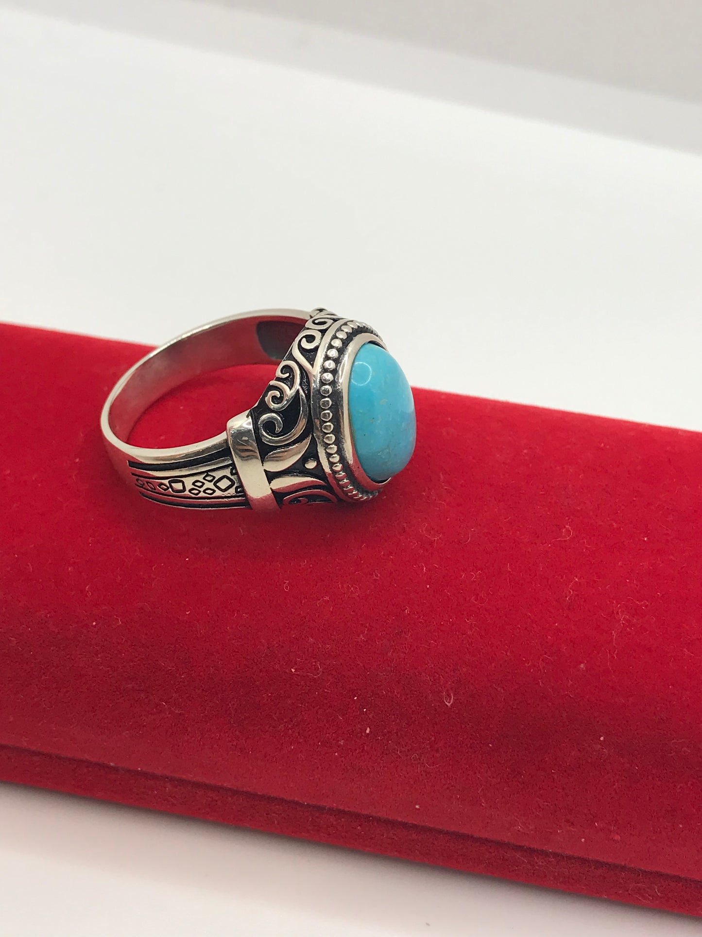 Bague en argent sterling avec pierre turquoise
