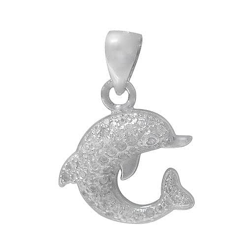 Collier dauphin en argent véritable