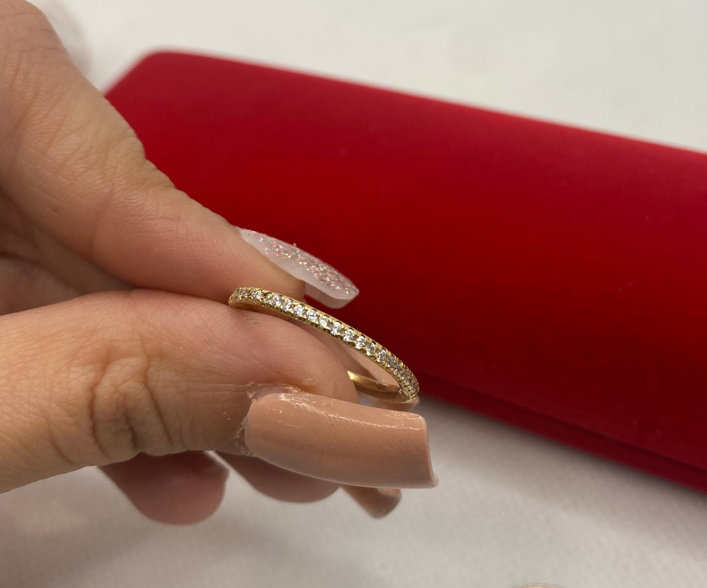 Bague d'éternité complète en argent véritable