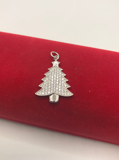ਸਟਰਲਿੰਗ ਸਿਲਵਰ ਕ੍ਰਿਸਮਸ ਟ੍ਰੀ ਪੈਂਡੈਂਟ