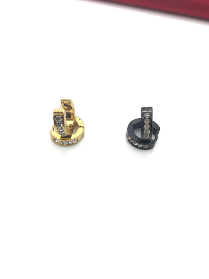 Créoles en acier inoxydable avec pierres CZ