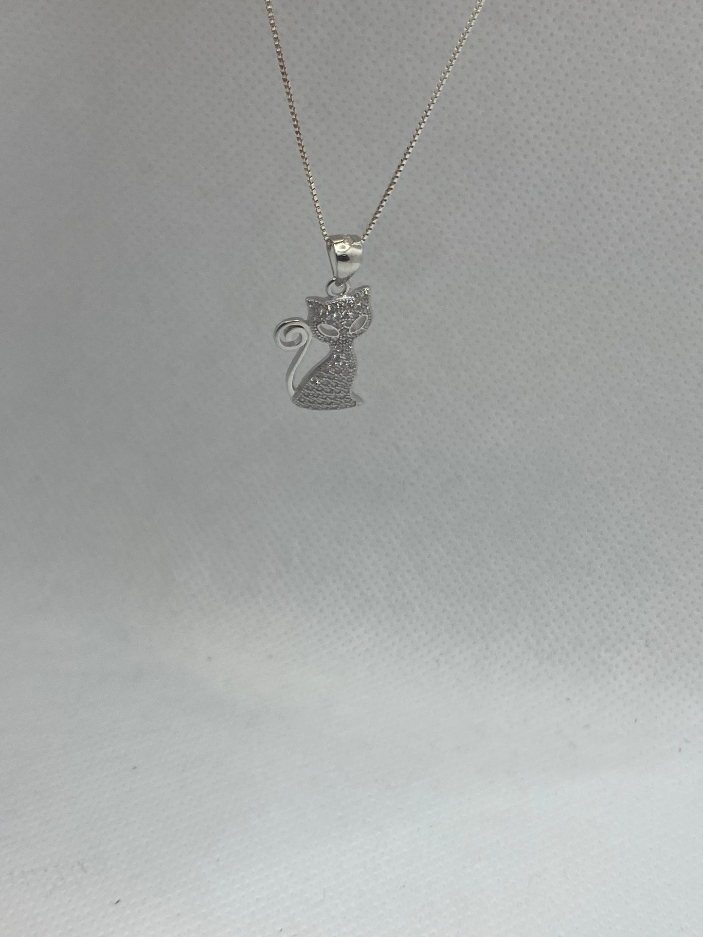 Collier chaton en argent véritable