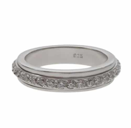 Bague de méditation en argent véritable pour femme