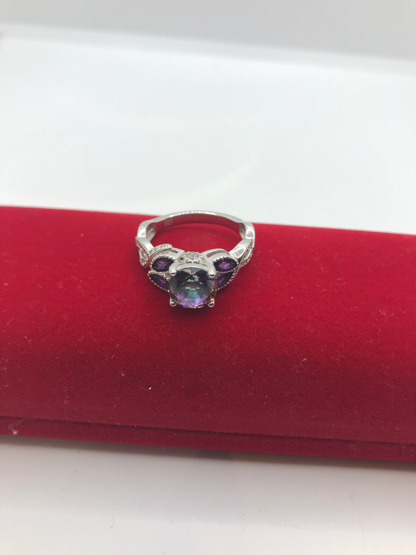 Bague en argent sterling 925 avec améthyste