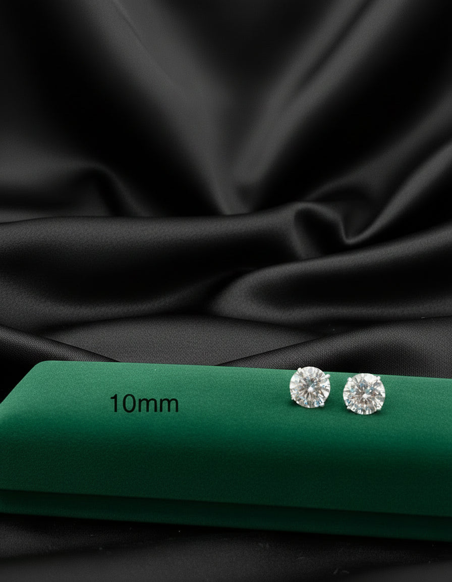 Real Silver Studs (round stone)