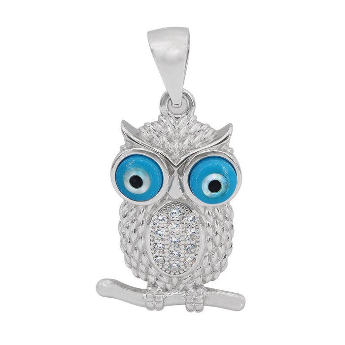 Pendentif hibou en argent sterling