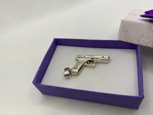 Sterling silver gun pendant