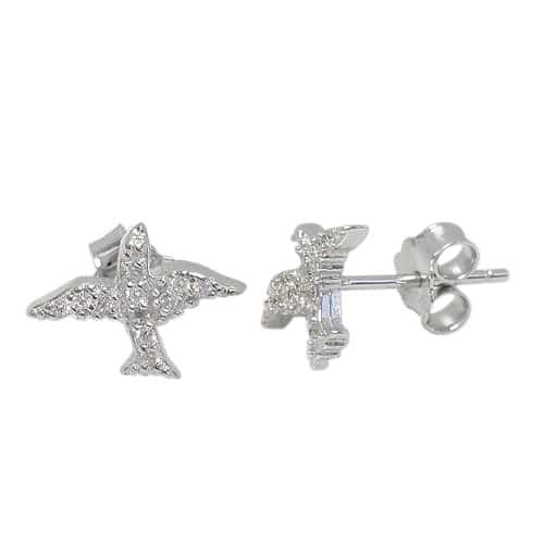 Boucles d'oreilles oiseaux en argent sterling 925