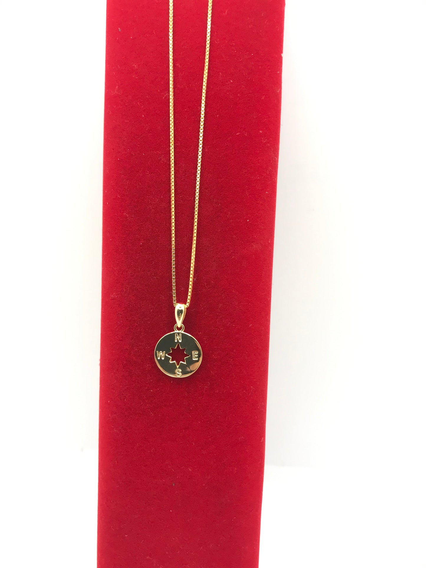 Sterling silver gold filled compass necklace