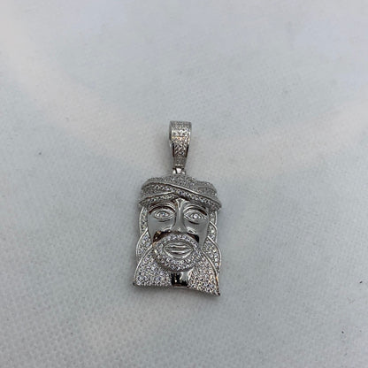 Pendentif visage de Jésus en argent sterling