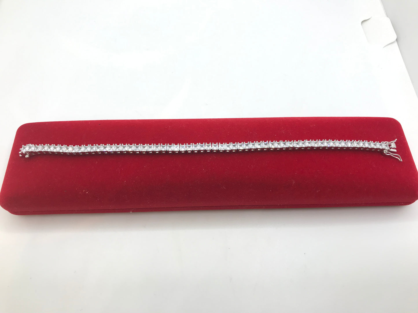 Bracelet tennis en argent sterling taille émeraude