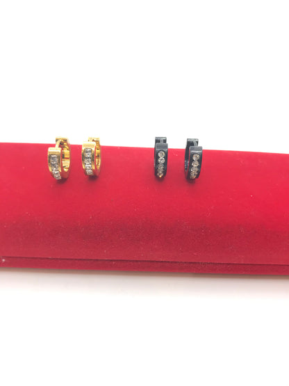 Créoles en acier inoxydable avec pierres CZ