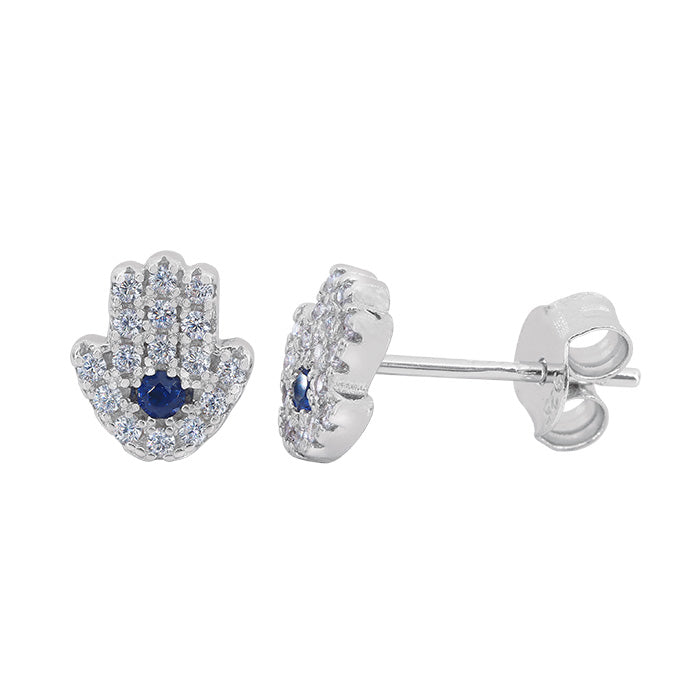 Boucles d'oreilles Hamsa en argent sterling 925