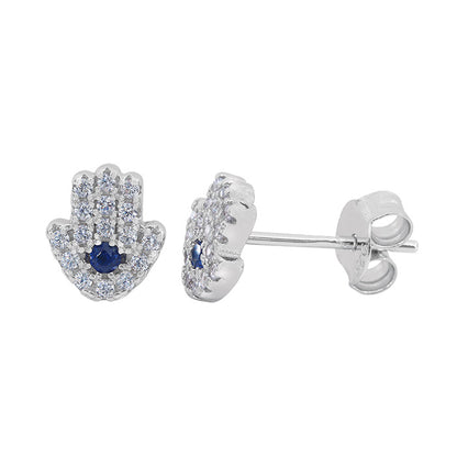 Boucles d'oreilles Hamsa en argent sterling 925