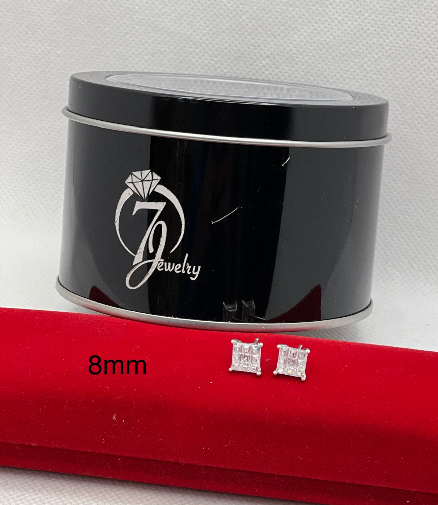 Boucles d'oreilles à tige carrées en argent sterling taillées sur table