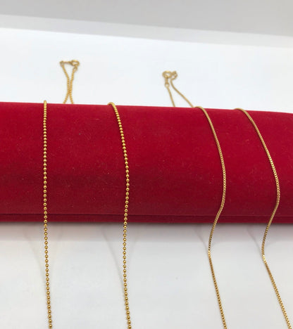 Chaînes en argent véritable remplies d'or