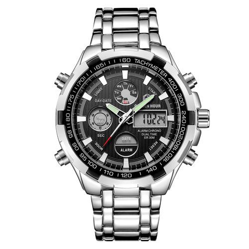 Black face fashion watches for men